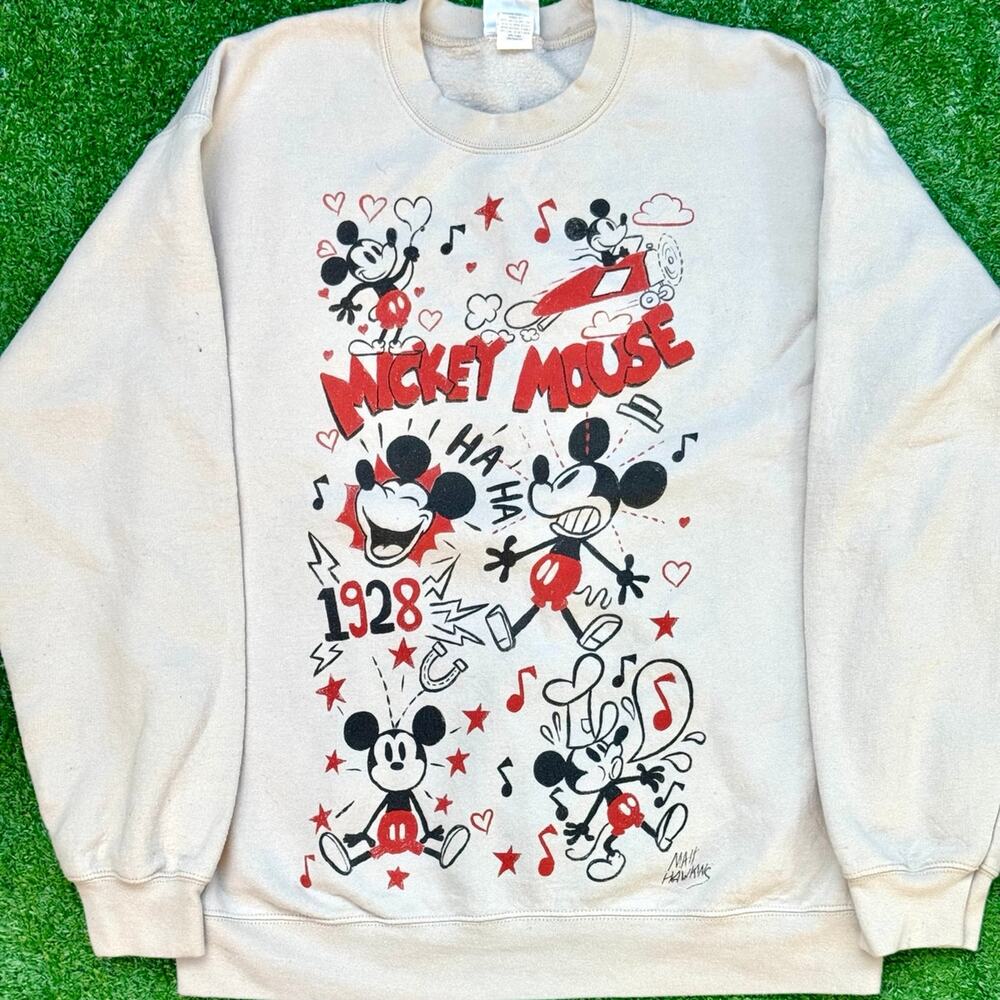 Disney x WonderGround Gallery Vintage Mickey Mouse Graphic Sweatshirt Pullover